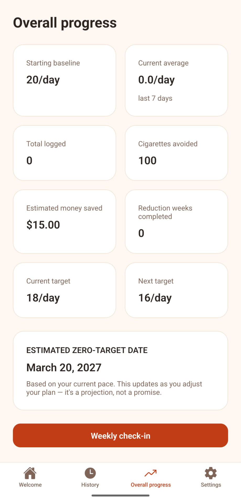 Progress & stats screenshot